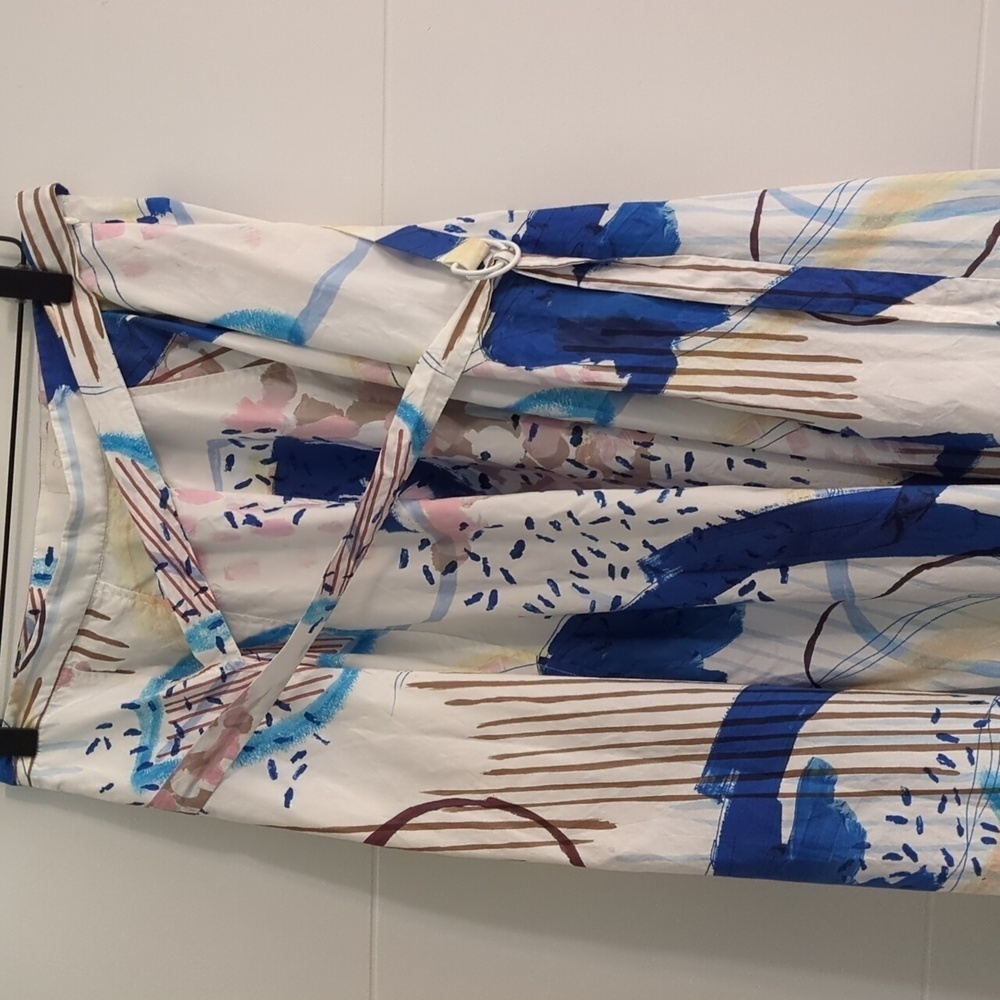 Cos Abstract Print Asymmetrical Midi Skirt With B… - image 4